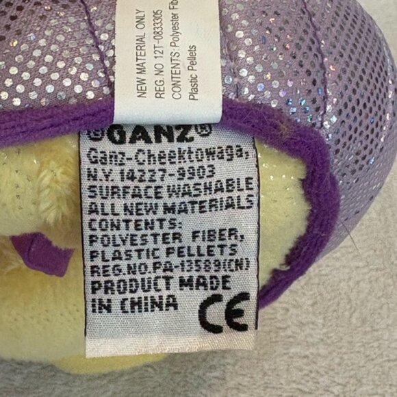 Ganz Webkinz LILKINZ  SEAHORSE Plush 7” No Code Yellow Purple Sparkly HS507 - Picture 10 of 13